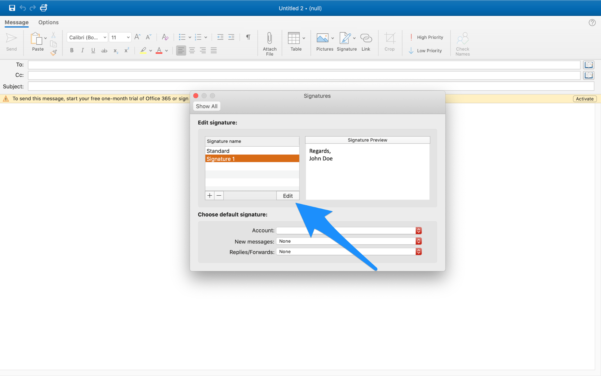 how to add signature in outlook inbox app