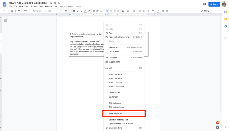 How to Turn Your Google Doc into Two Columns