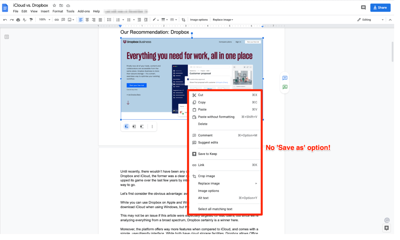 How to Download an Image from a Google Doc