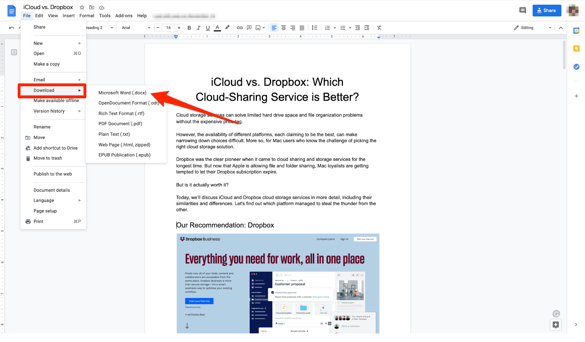 How to Download an Image from a Google Doc