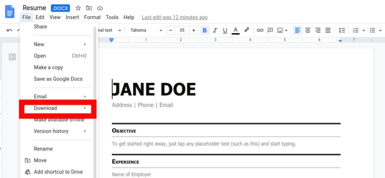 turn google doc into pdf