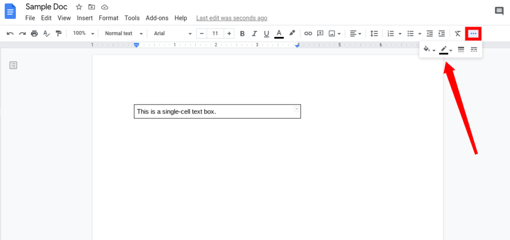google doc how to insert text box