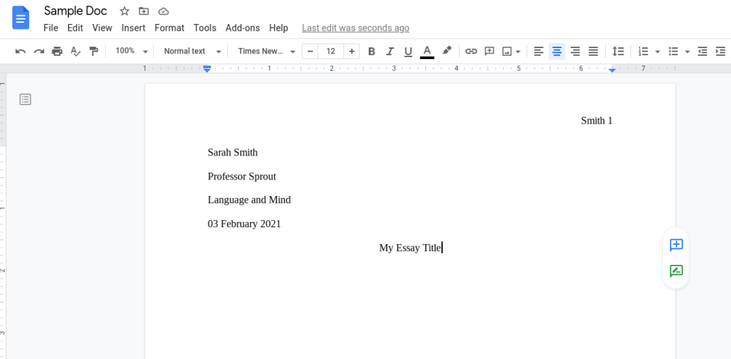 How To Format A Google Doc In Mla Format