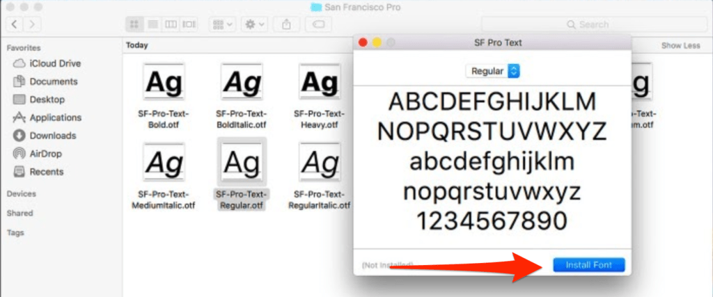 how to install fonts on mac word