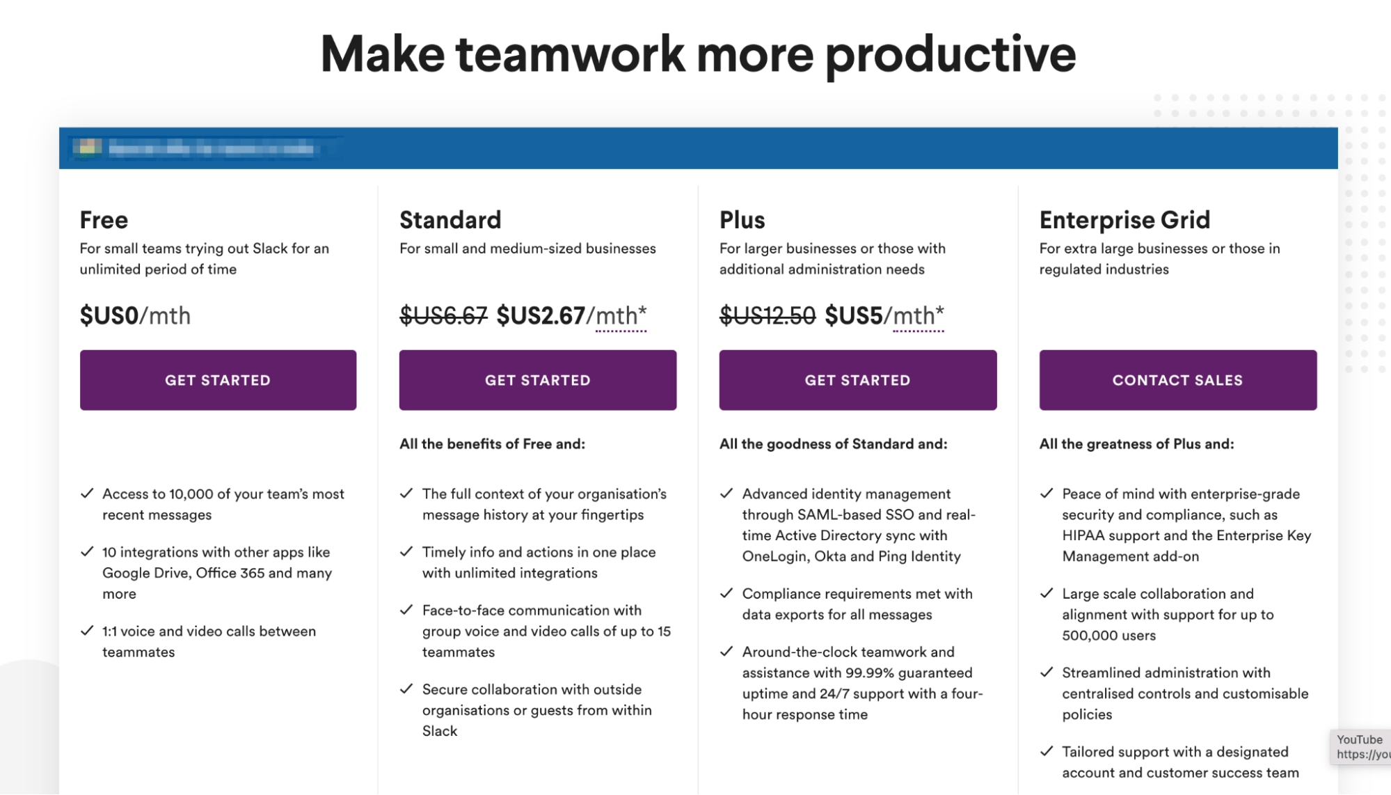 Comparing Slack's free and paid plans for community management