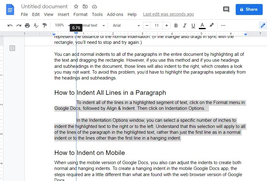 How to Add Hanging and Normal Indents to Google Docs