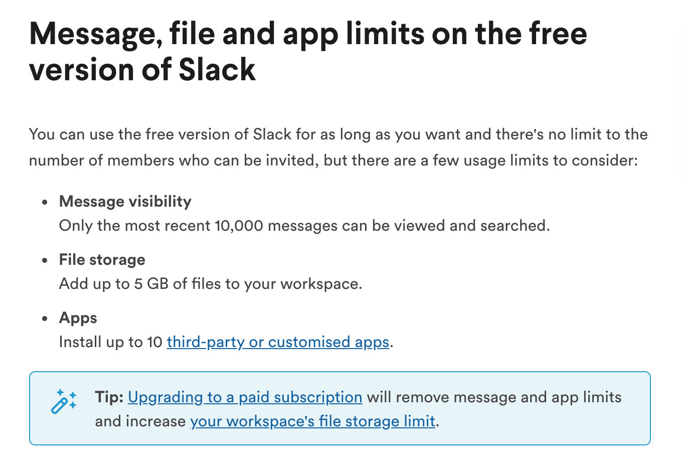 Free Slack Vs. Paid Plans