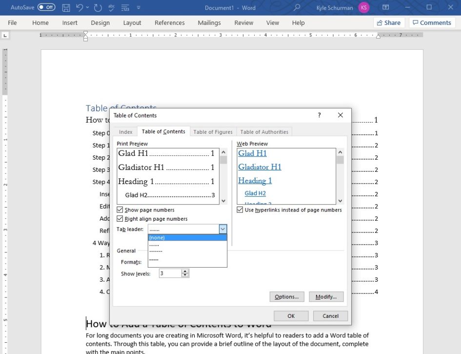 How to Add a Table of Contents to Word