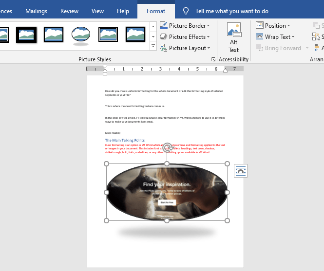 is there a way to eliminate all page formatting in word