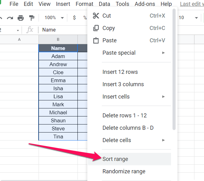 How to Sort in Google Sheets