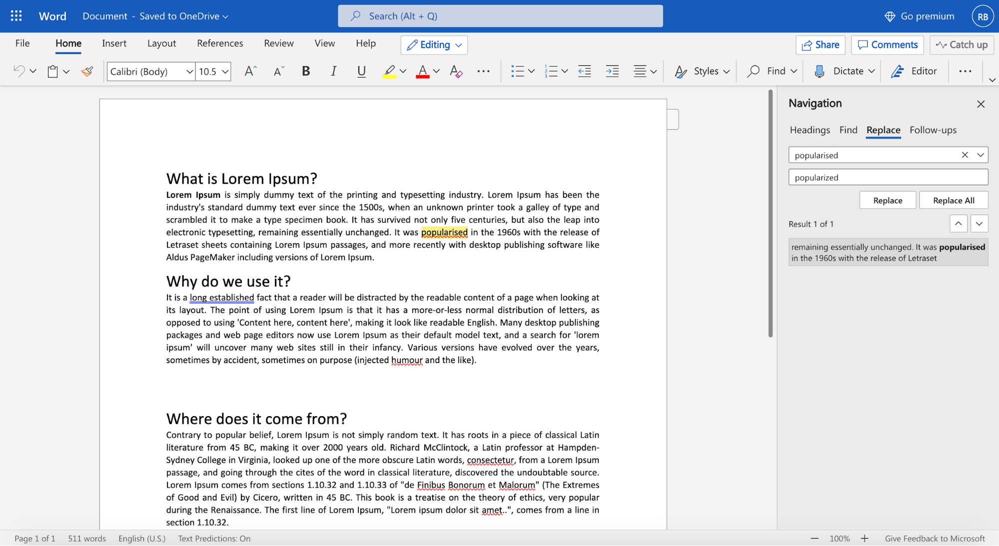 replace words in word mac