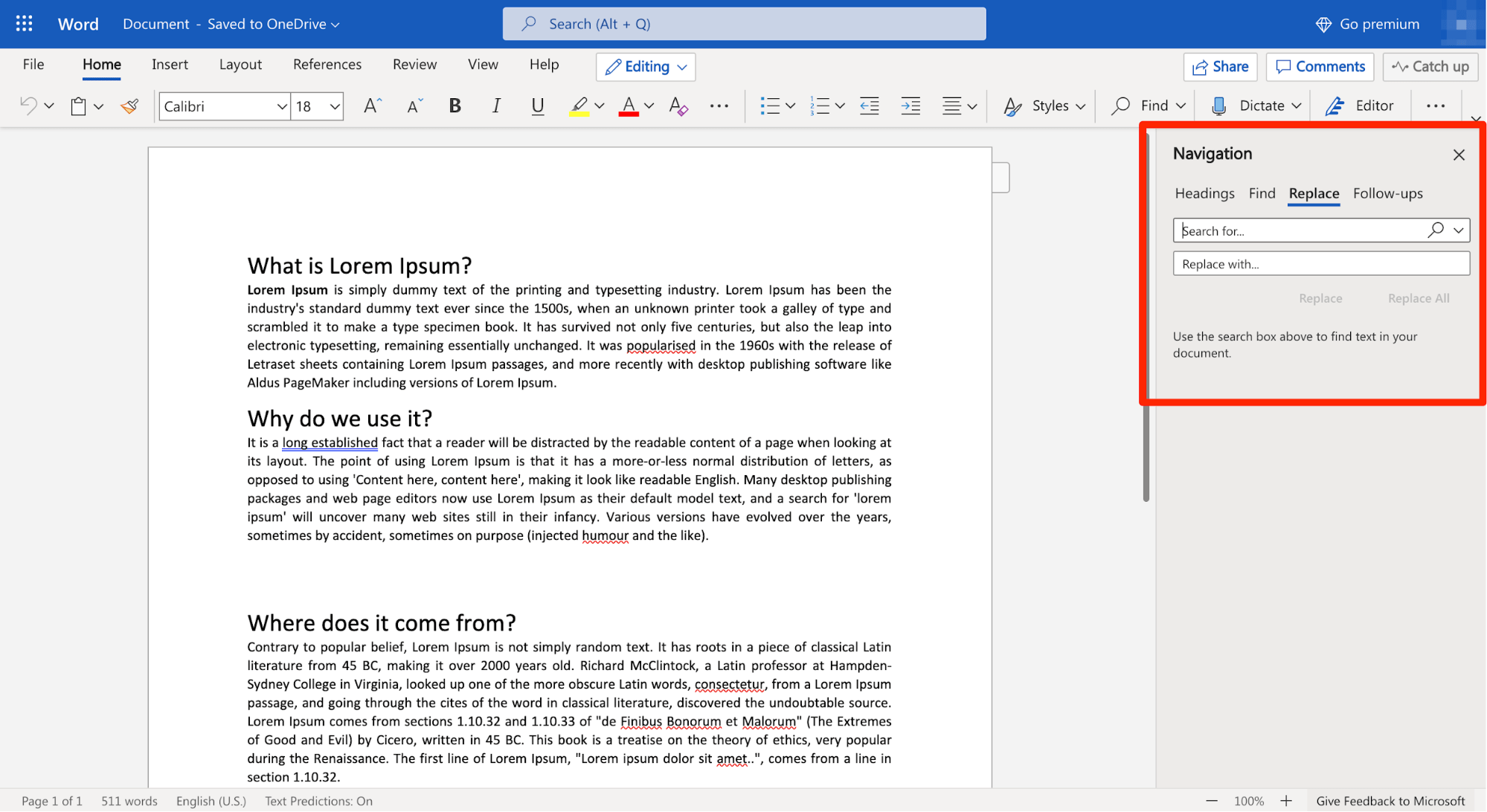 find replace word for mac