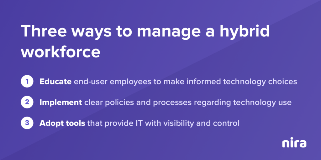 Three ways to manage a hybrid workforce