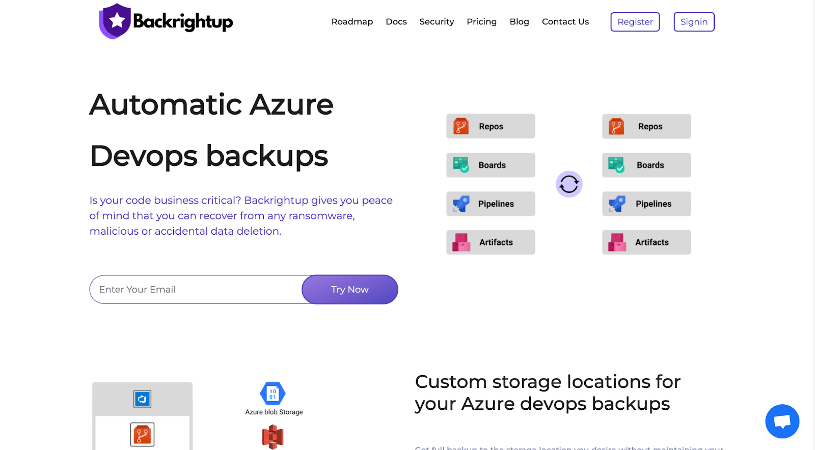 Backrightup home page