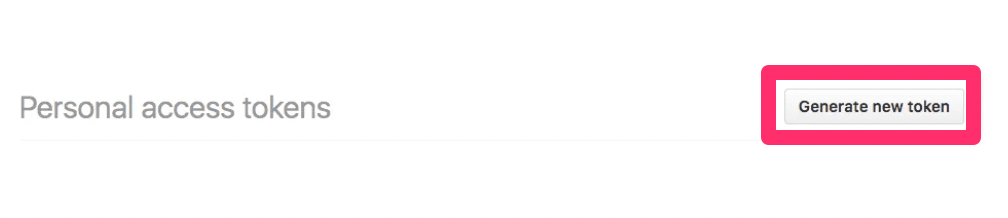 GitHub personal access tokens page with red square around Generate new token button