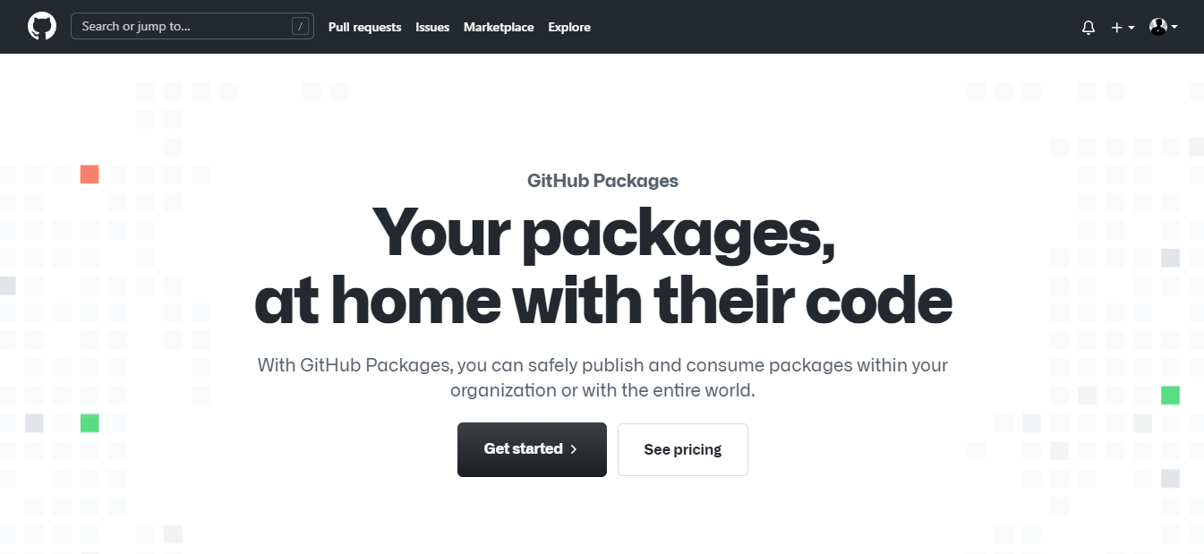 GitHub Packages home page