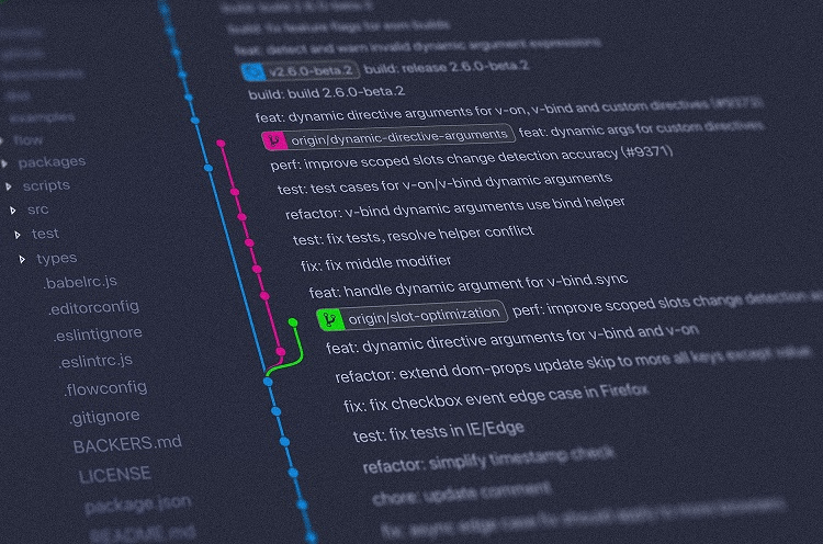 image of Git branching strategies code