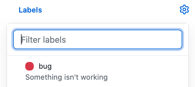 Example of a label in GitHub