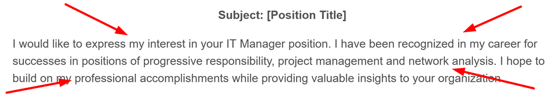 Example of an IT manager cover letter introduction