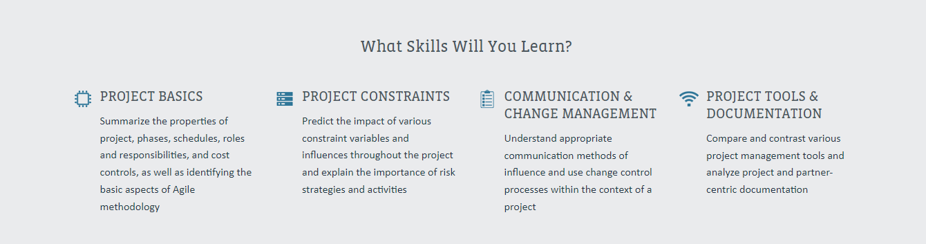 CompTIA Project+ certification information on what skills you will learn