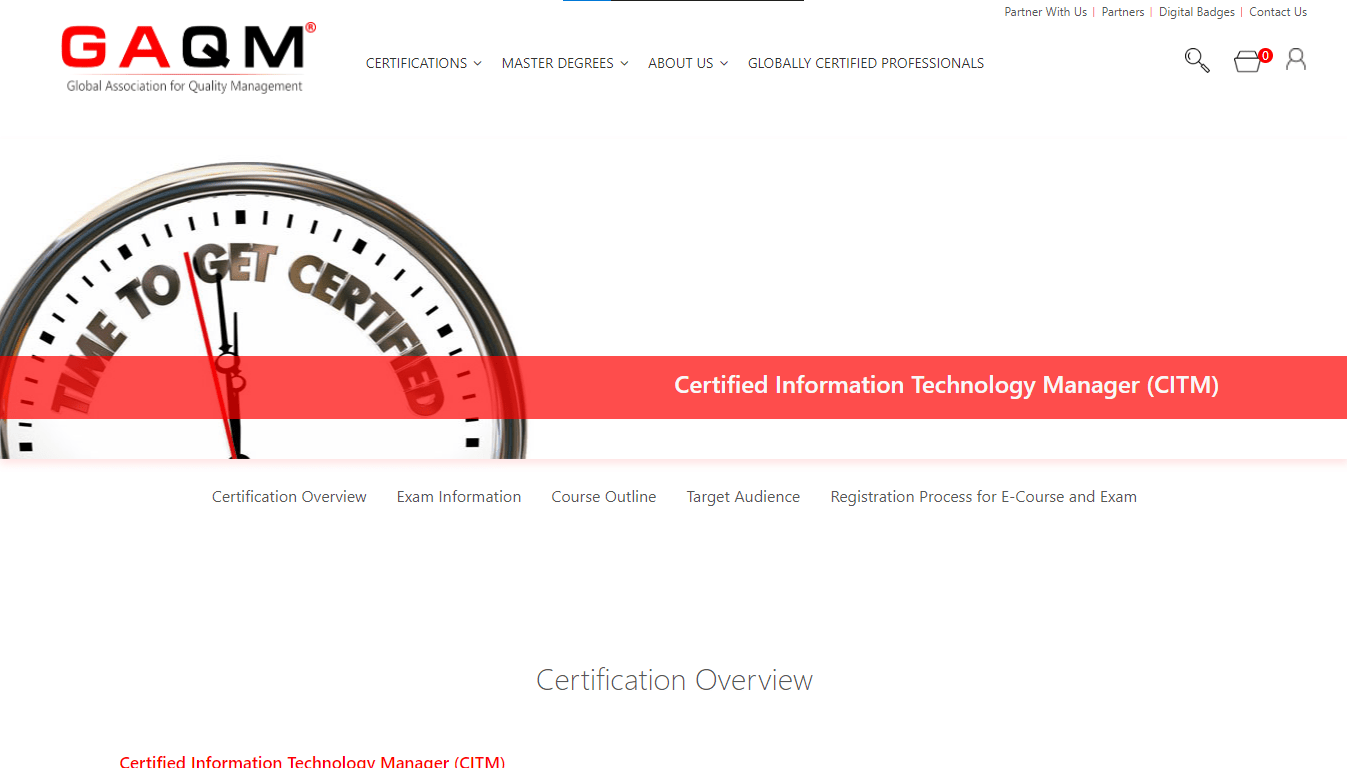 Certified Information Technology Manager (CITM) home page