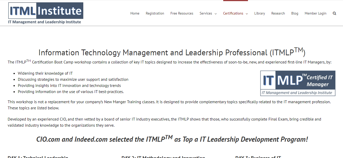 Information Technology Management and Leadership Professional (ITMLP) home page