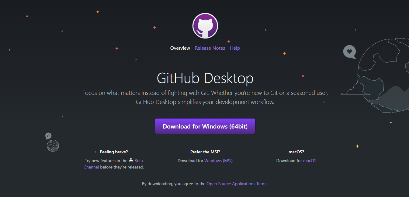 GitHub Desktop home page