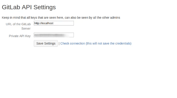 GitLab API Settings