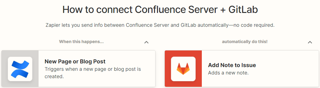 How to connect Confluence Server and GitLab using Zapier app