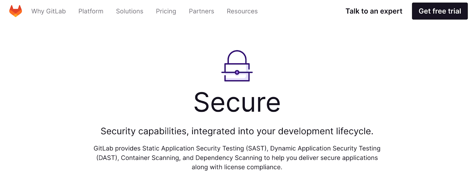 GitLab security page