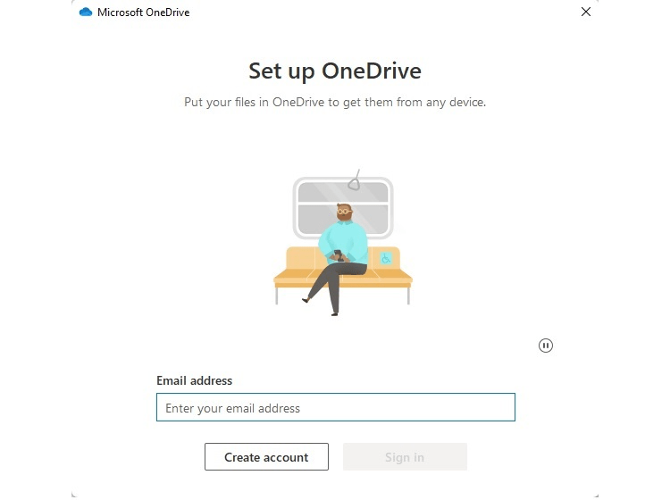 OneDrive create account page