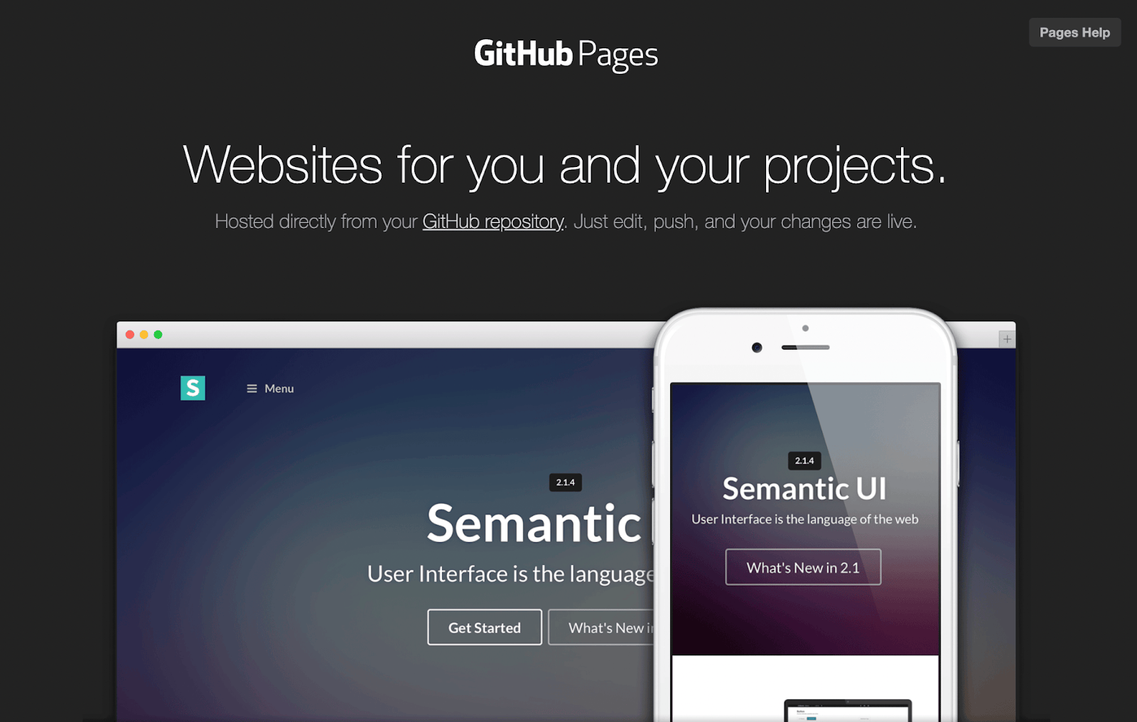 GitHub Pages home page
