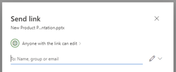 Microsoft OneDrive send link window