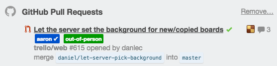 GitHub Pull Requests in Trello with GitHub labels