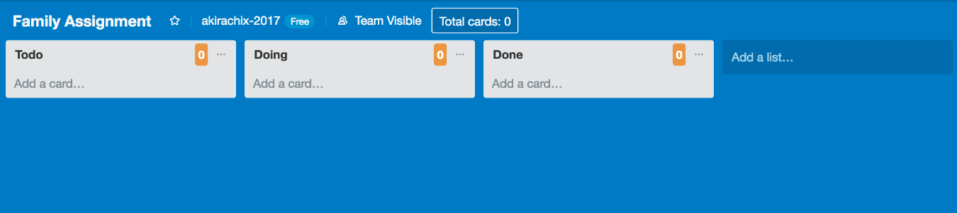Trello workflow with Todo, Doing, and Done columns