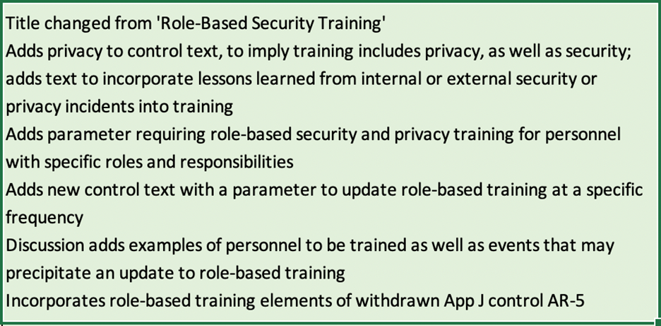 terms “role” and “personnel” frequently used throughout the change details of AT-3. 