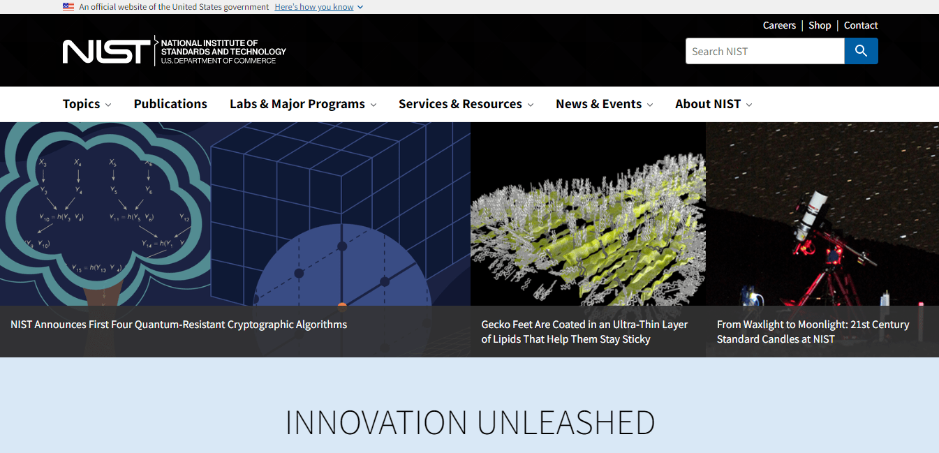 NIST home page