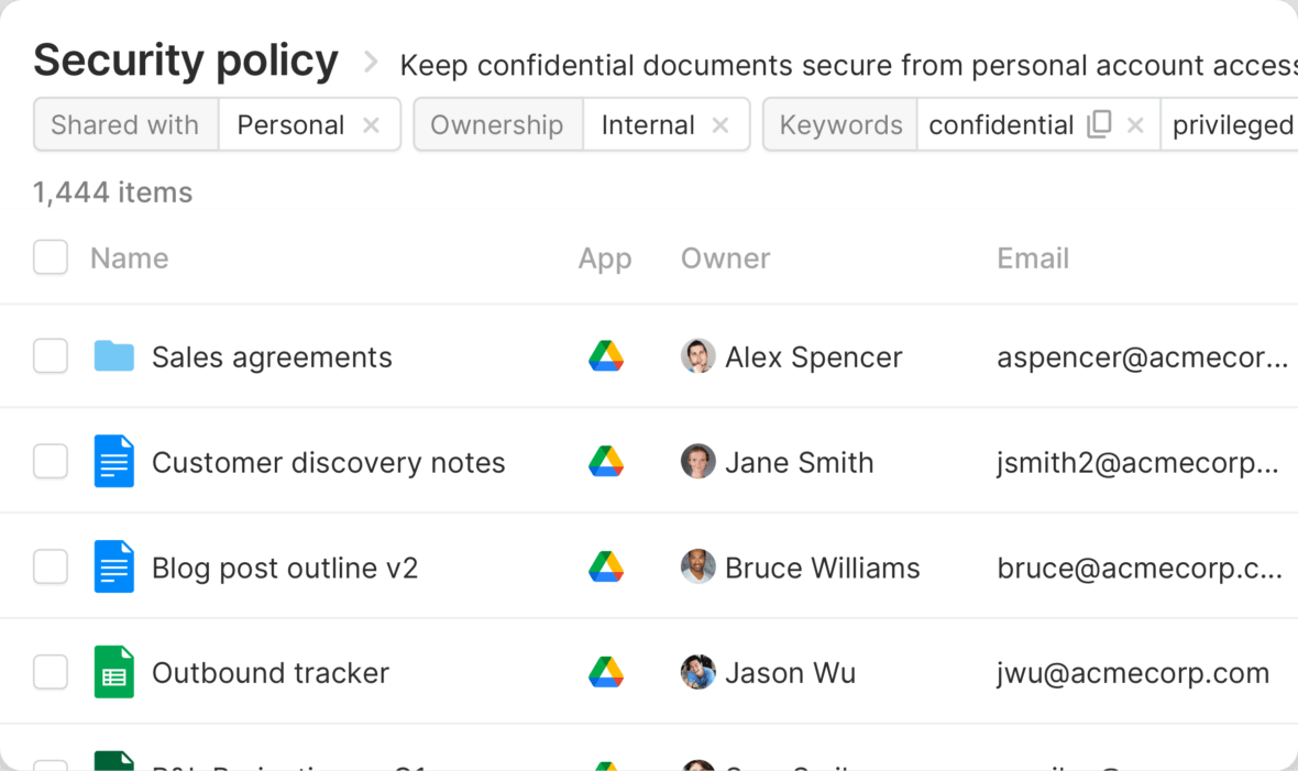An example of reviewing details for an automated security policy.